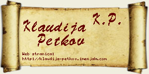 Klaudija Petkov vizit kartica